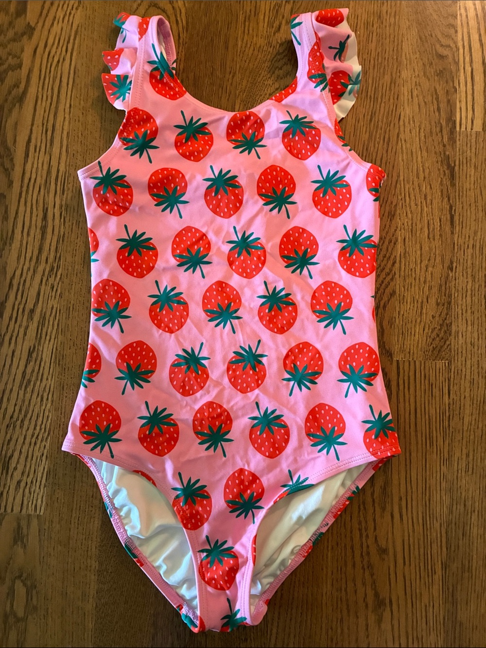 Hanna Andersson strawberry bathing suit, size 12
